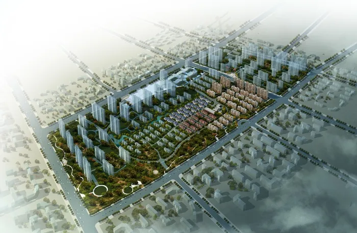 小区鸟瞰图图片