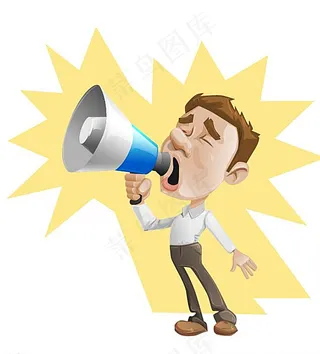 男人拿喇叭矢量图片