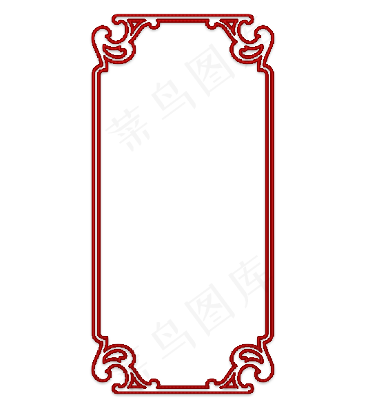 红色中式窗花窗格图案png素材
