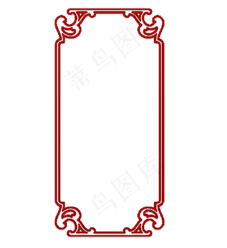 红色中式窗花窗格图案png素材