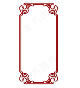 红色中式窗花窗格图案png素材