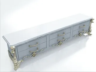 欧式描金电视柜3d模型下载