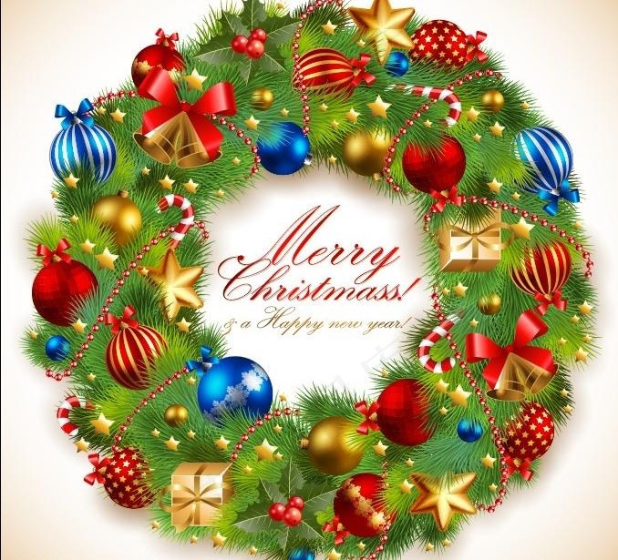 松枝圣诞花环背景图片