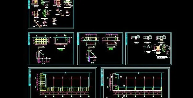 钢结构点支式玻璃雨逢CAD设计图