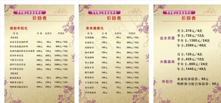 芳华园美容养生价目表图片