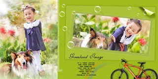 {优雅女孩}宽幅儿童模板