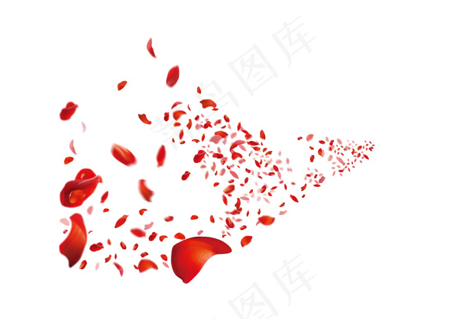 红色玫瑰花瓣背景PSD设计素