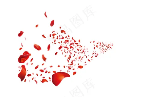 红色玫瑰花瓣背景PSD设计素