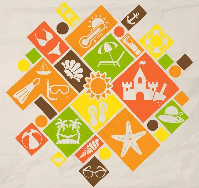 夏季假日假期设计eps,ai矢量模版下载