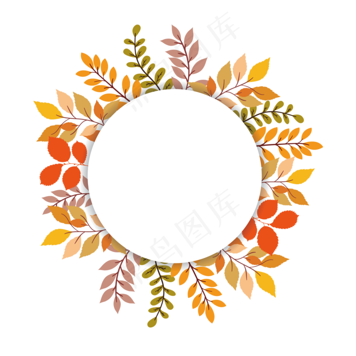 叶子花环PNG素材卡通装饰图案