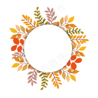 叶子花环PNG素材卡通装饰图案