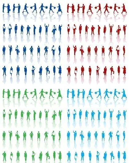 职场人士剪影矢量素材eps,ai矢量模版下载