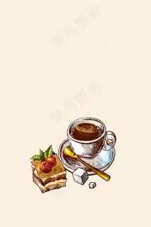 手绘英式下午茶背景素材