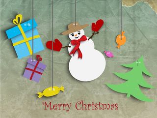 圣诞节剪纸吊饰卡片矢量素材