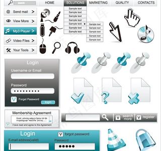 网页菜单导航窗口表单设计图片