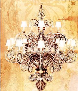 手绘画 手绘花 油画 吊灯