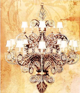 手绘画 手绘花 油画 吊灯