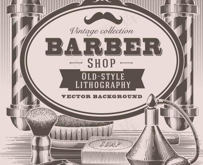 欧式理发店背景图片