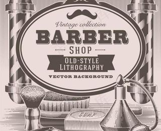 欧式理发店背景图片