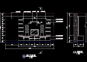 电视机背景墙cad图块10