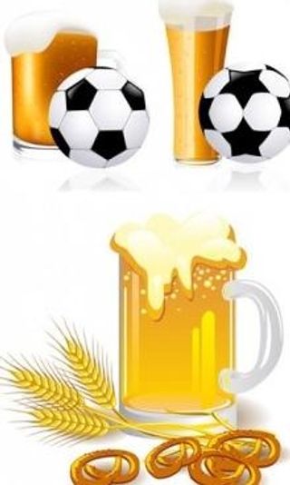 啤酒与足球矢量