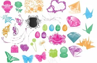 钻石和千纸鹤图片