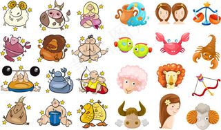 可爱卡通十二星座形象矢量素材