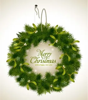 圣诞松枝挂环矢量素材 圣诞松枝挂环矢量素材