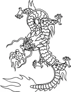 龙纹 中华传统 花纹 黑白 装饰 AI