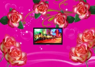粉色浪漫电视背景墙