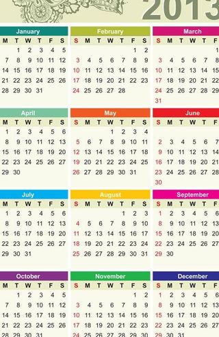2013新年挂历设计矢量图 AI