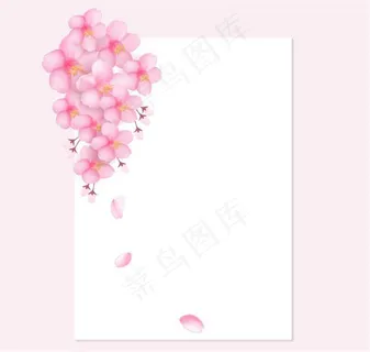 樱花装饰白色纸张模板