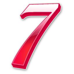 数字  7  红色