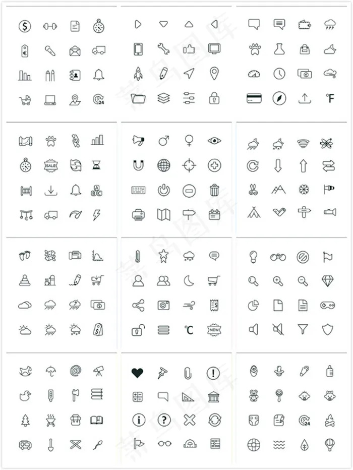 线性时尚图标cdr矢量模版下载