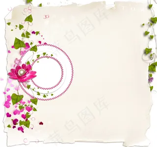 花朵花藤相框图片