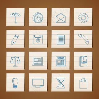 手绘的可爱生活图标矢量素材