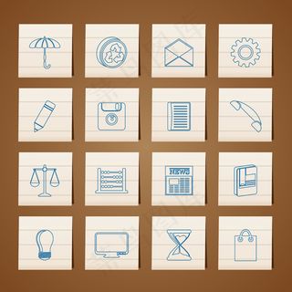 手绘的可爱生活图标矢量素材