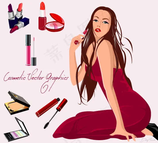 时尚性感女人eps,ai矢量模版下载