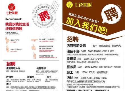 招聘广告 创意招聘海报 餐饮招聘海报图片