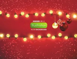 璀璨的圣诞灯光背景矢量素材三