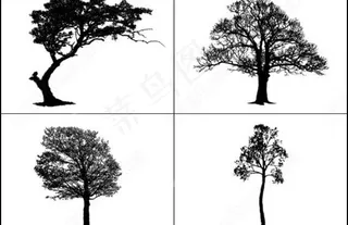 超逼真树木ps笔刷矢量片