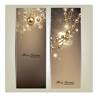 圣诞球竖幅广告模版