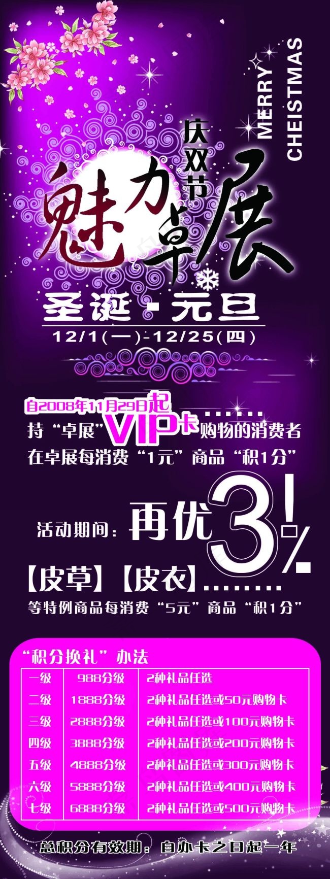 圣诞元旦服装店促销海报