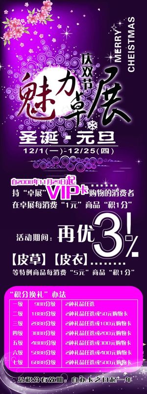 圣诞元旦服装店促销海报