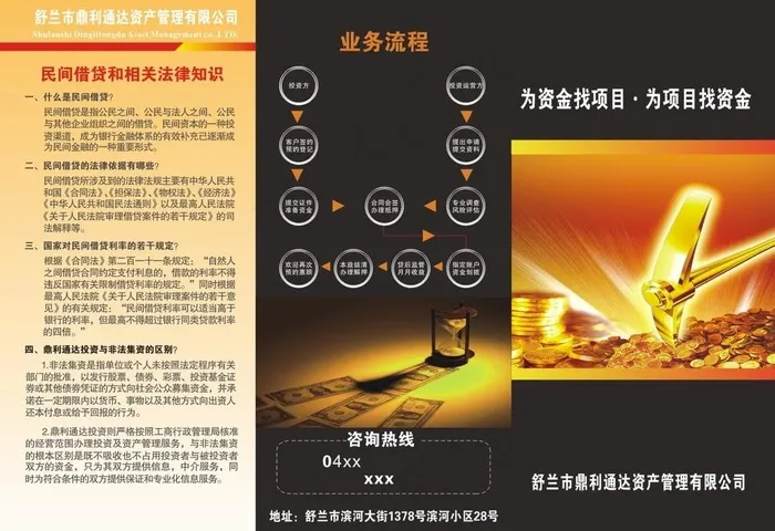 投资公司三折页cdr矢量模版下载