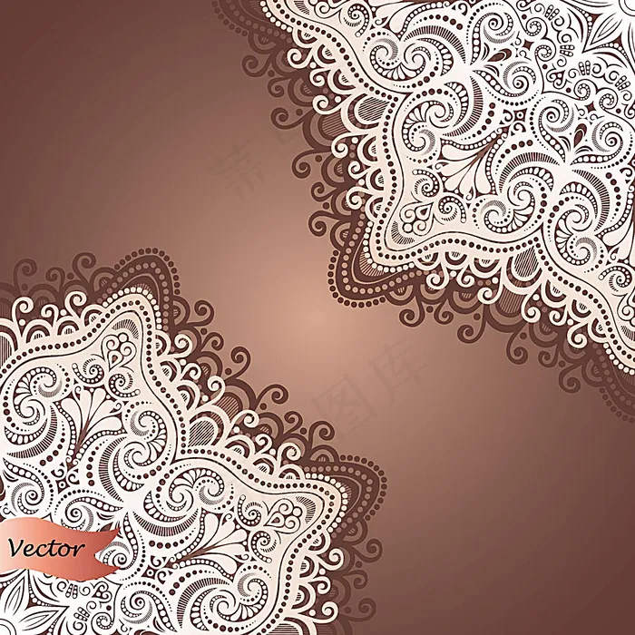 蕾丝花纹背景边框eps,ai矢量模版下载