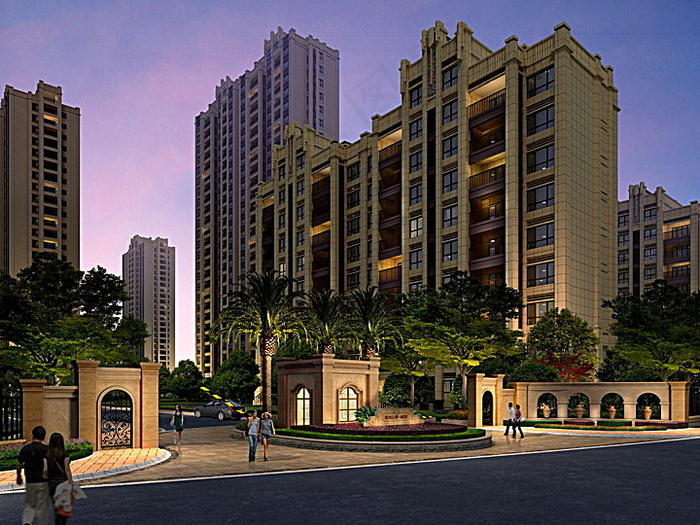 小区大门建筑设计(4000X3000(DPI:300))psd模版下载