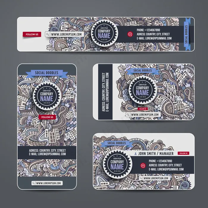 花纹卡片名牌设计矢量素材eps,ai矢量模版下载