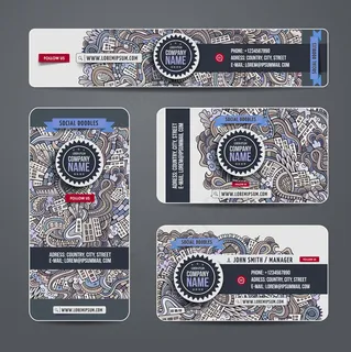 花纹卡片名牌设计矢量素材