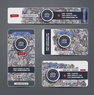 花纹卡片名牌设计矢量素材